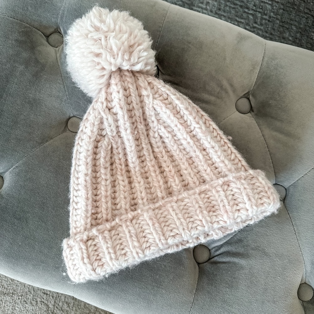 J.Crew Pom Beanie in Blush Pink